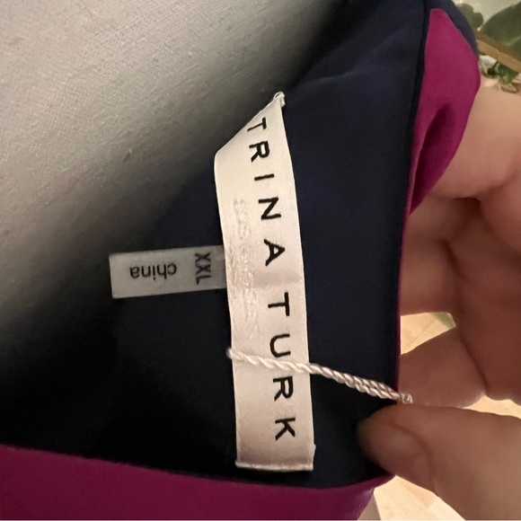 TRINA TURK NWT Navy Satin Miraculous Dress Slip Dress Size XXL - Picture 8 of 11